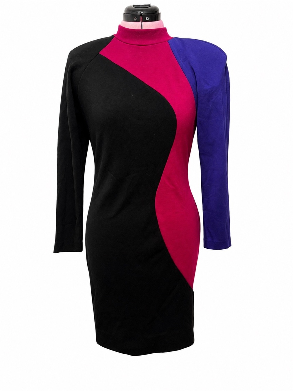 Vintage 1980s Jodi Michaels Colorblock Bodycon Dress